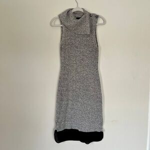 Greylin Marled Knit Sweater Dress Cowl Neck Layered Hem S